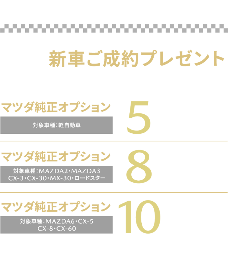 新車ご成約プレゼント